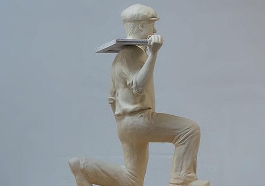 schaal model karakter werkman klei sculptuur 